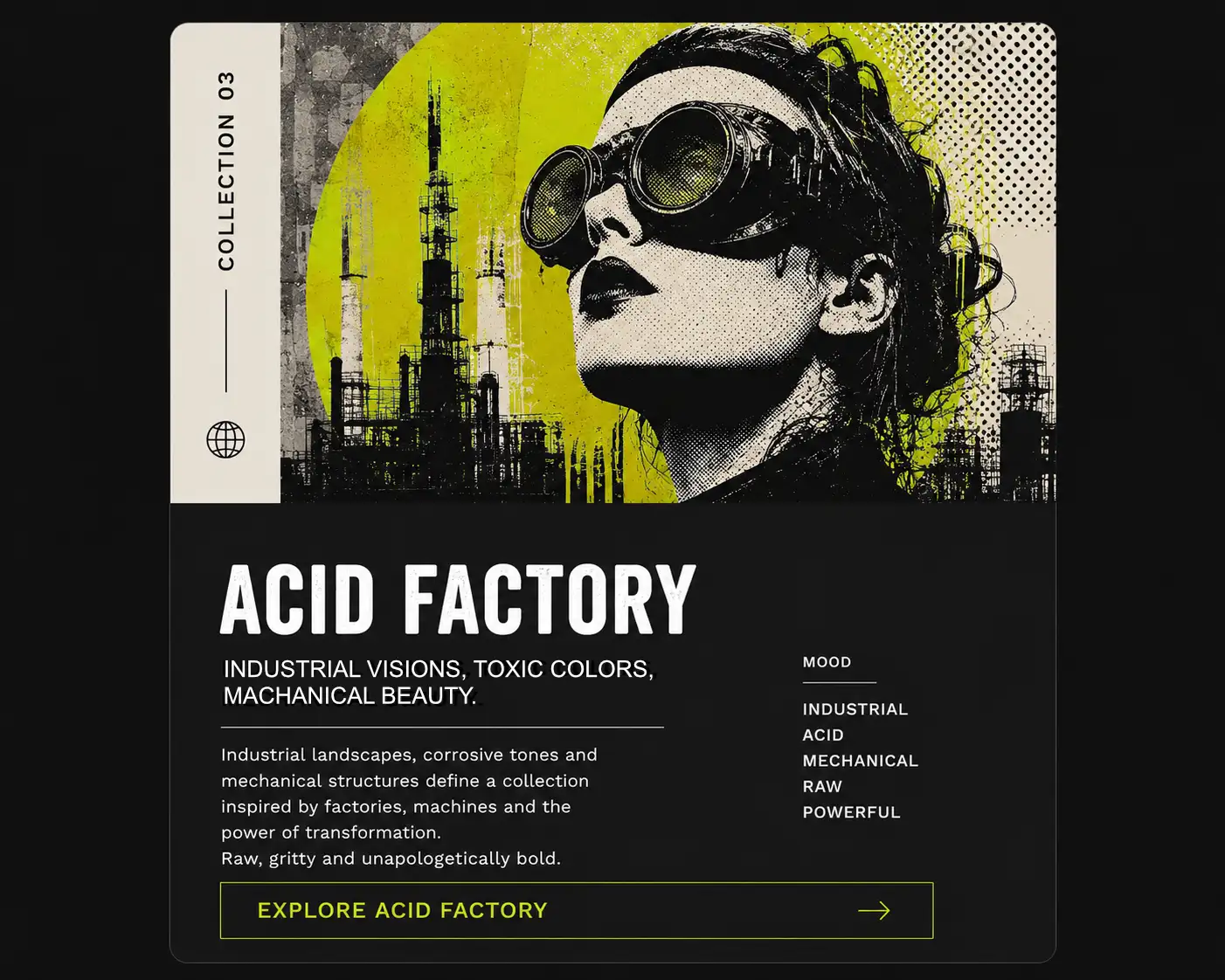 Acid Factory collection preview with intense color impact