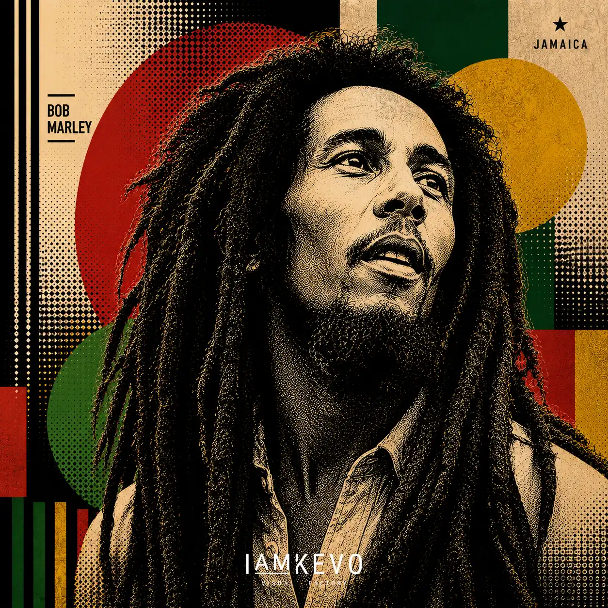 Bob Marley Rhythm Without Borders artwork from the DOT ERA Graphic Icons series