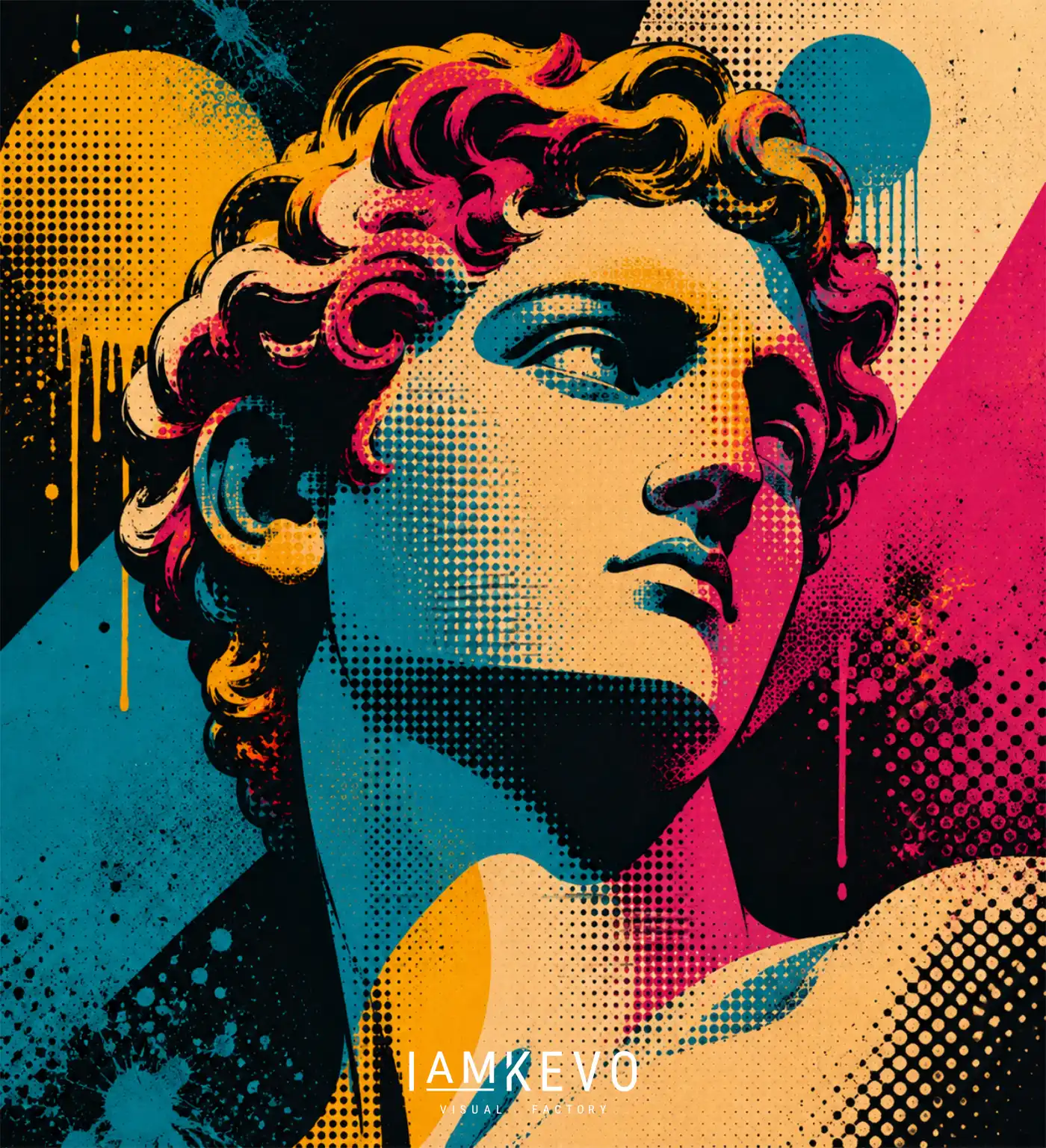 Classic Icon artwork from the Dot Era collection with sculptural portrait form and contemporary pop contrast