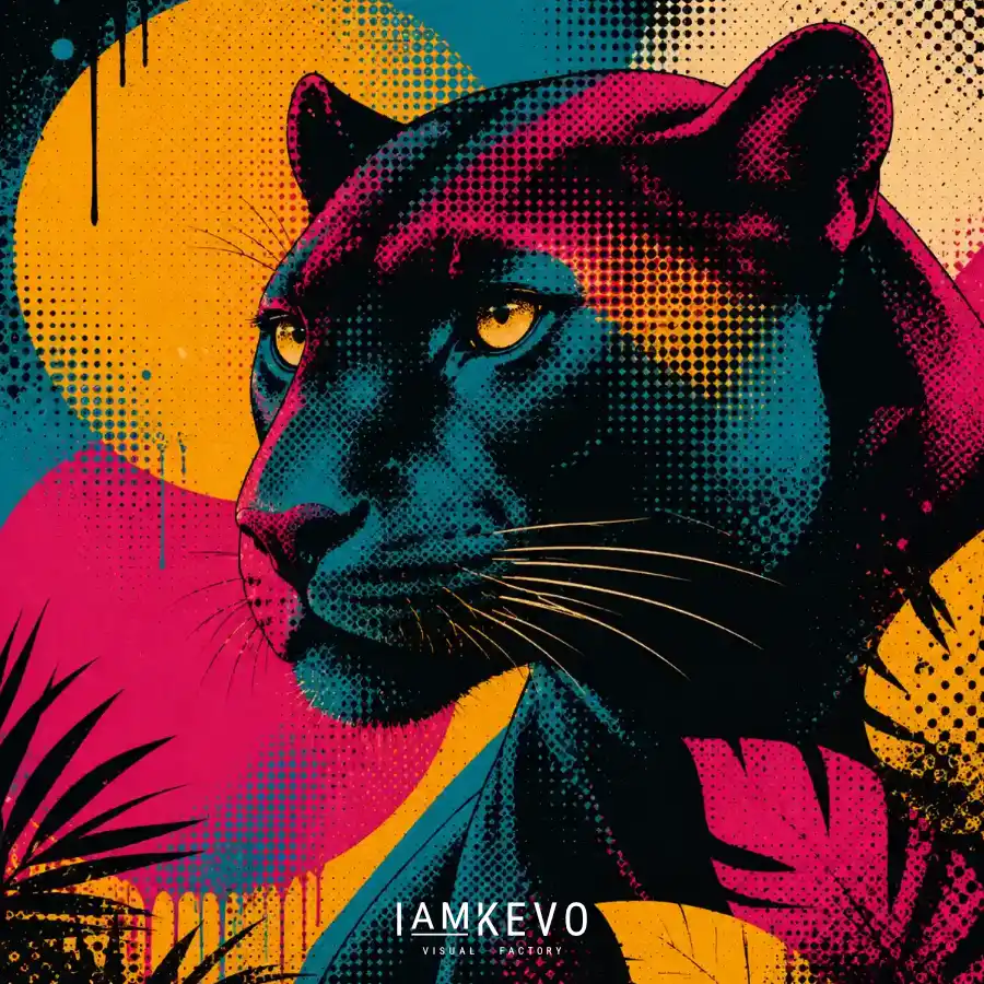 Panther pop art Dot Era solar noir wild icons