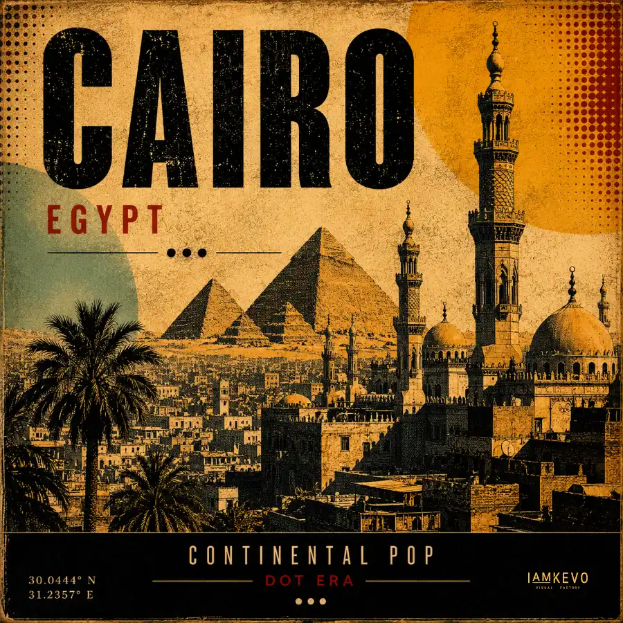 Cairo Where Time Stands Still poster from the Dot Era Continental Pop collection