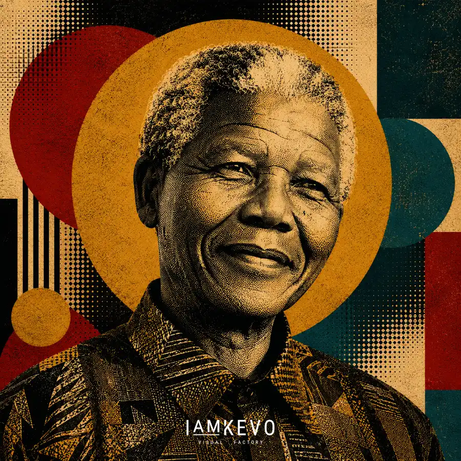 Nelson Mandela Dignity Triumphs artwork from the Dot Era Graphic Icons collection