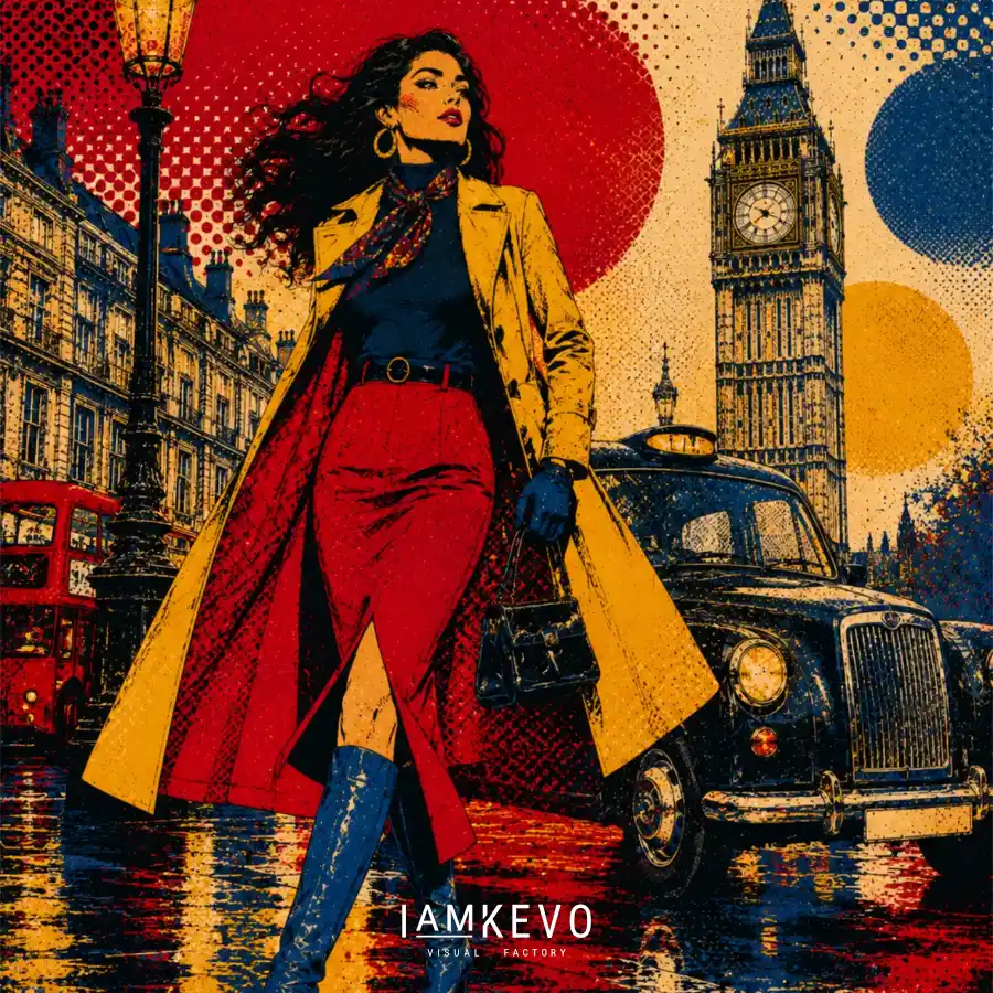 DE-UM-0019 Retro London Rain Dot Era Urban Motion