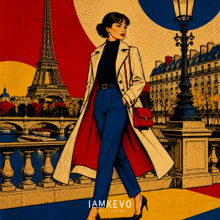 DE-UM-0023 Chic Stroll by the Seine Dot Era Urban Motion